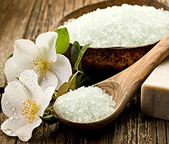 Full range of natural bathroom products including dead sea salt and Himalayan salt