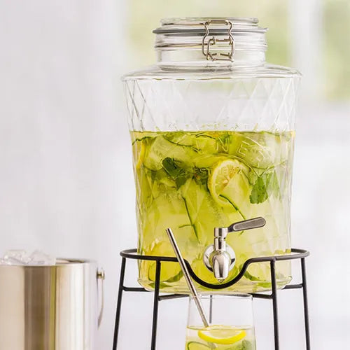 Kilner Clip Top Diamond Dispenser 5 Litre with Stainless Steel Tap health supplies