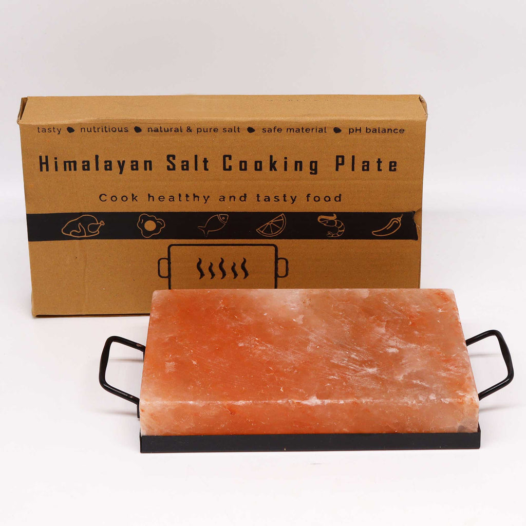 Himalayan Salt Cooking Plate/Slab with steel holder health supplies