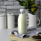 Glass Milk Bottle with Silicone Lid - 1 Litre Argon-rinkit