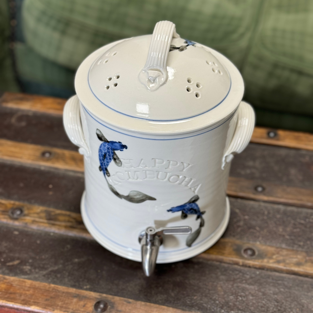 Porcelain Kombucha Crock Happy Kombucha