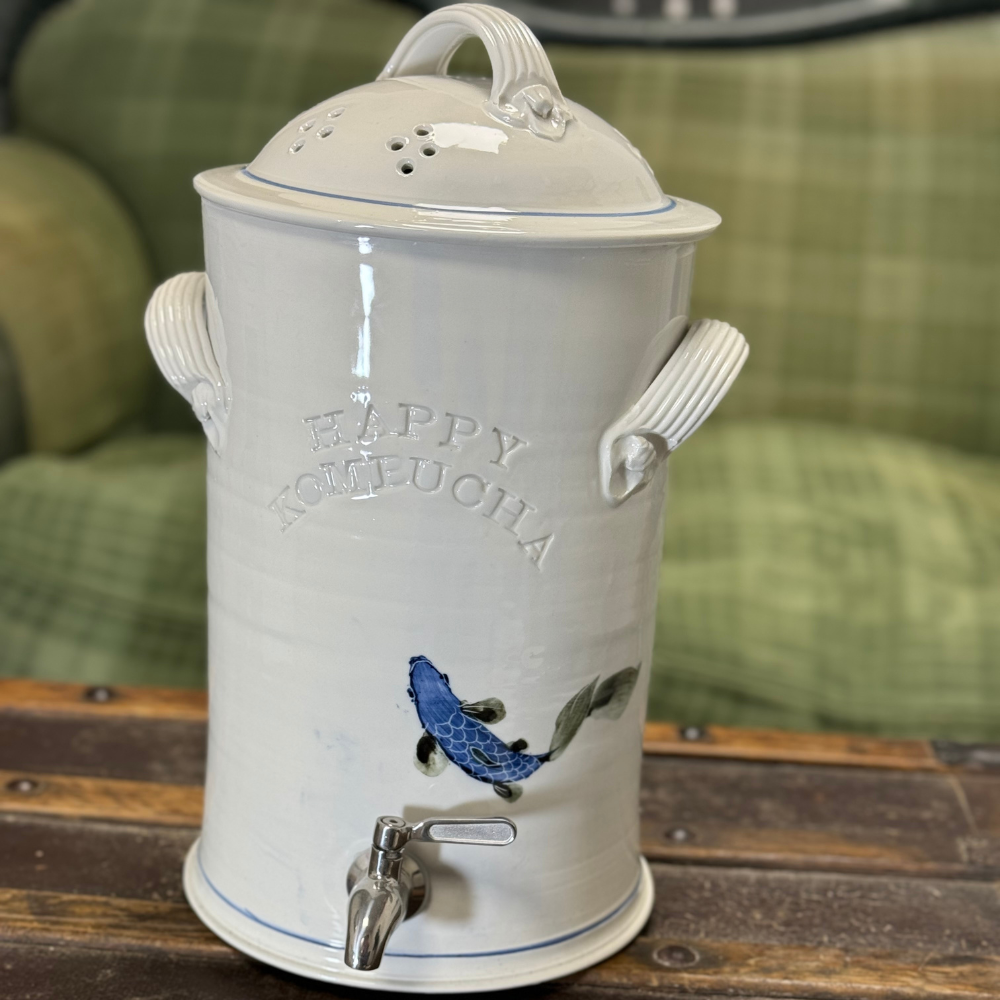Large Porcelain Kombucha Crock Happy Kombucha