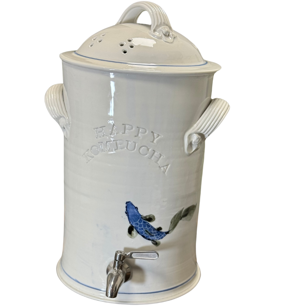 Large Porcelain Kombucha Crock Happy Kombucha