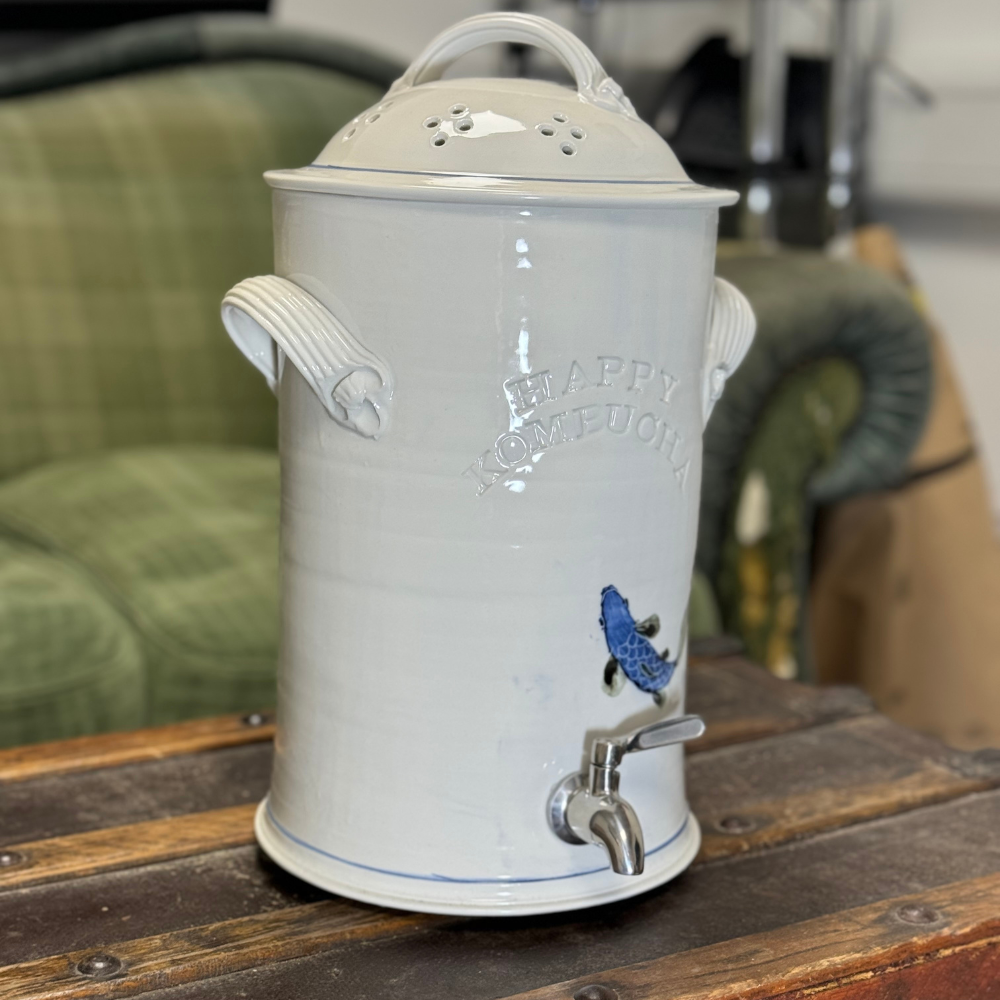 Large Porcelain Kombucha Crock Happy Kombucha