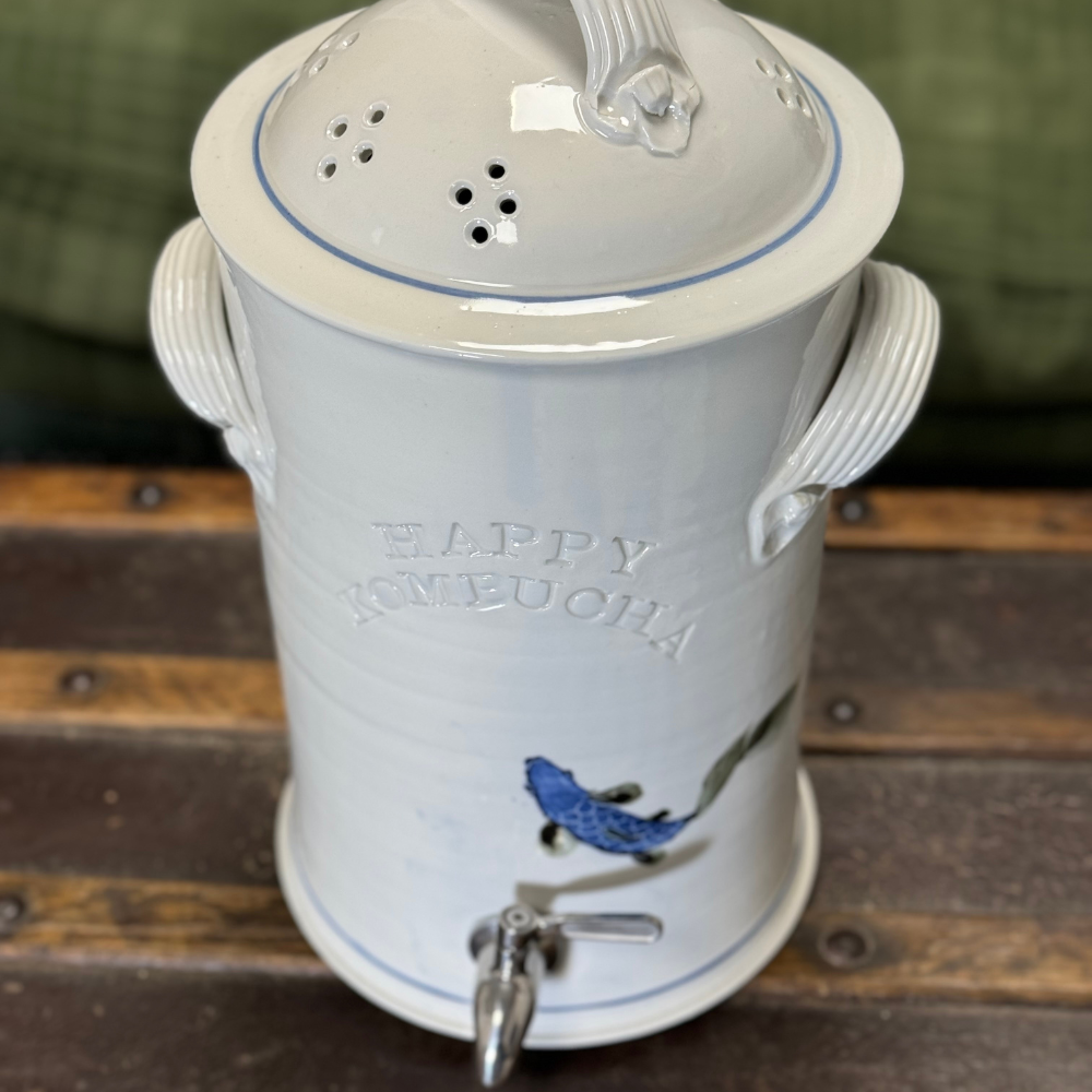 Large Porcelain Kombucha Crock Happy Kombucha