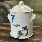 handmade small porcelain crock-Happykombucha
