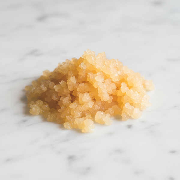 Ginger water kefir grains on marble