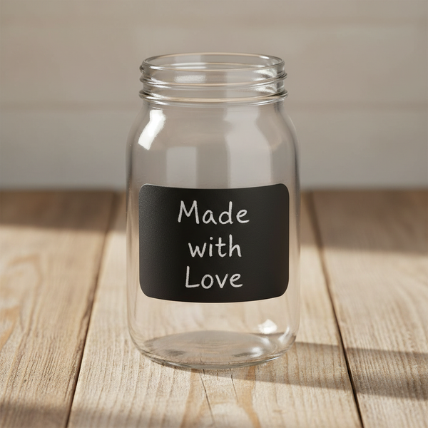 Jar with Made with Love chalk label