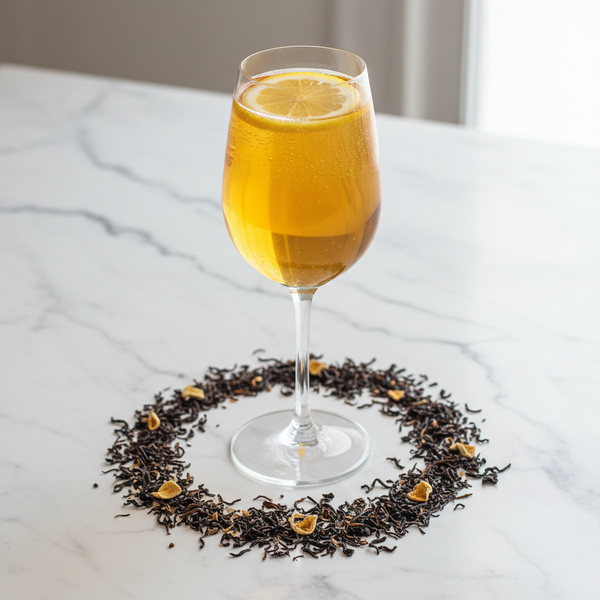 Viennese kombucha golden glass