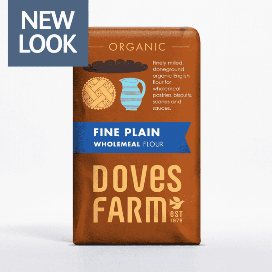 Doves Farm Organic Stoneground Fine Plain English Wholemeal Flour 1kg freeshipping - Happy Kombucha
