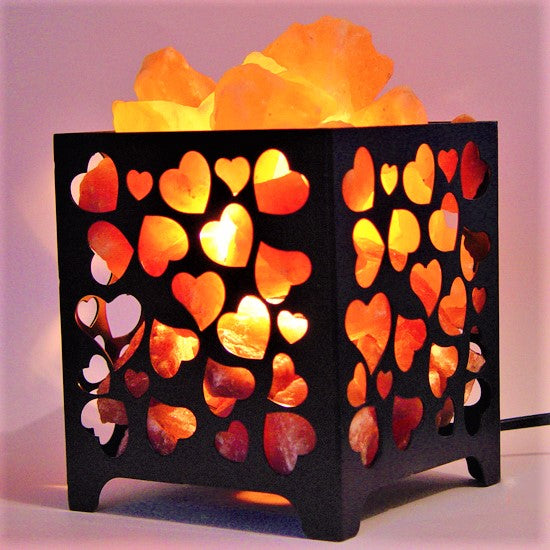 Love heart Metal Basket Salt lamp