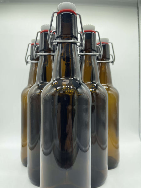 Glass 500ML Swing lid Lid  Amber Fermenting Bottles freeshipping - Happy Kombucha