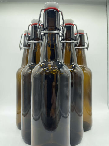 Glass 500ML Swing lid Lid  Amber Fermenting Bottles freeshipping - Happy Kombucha