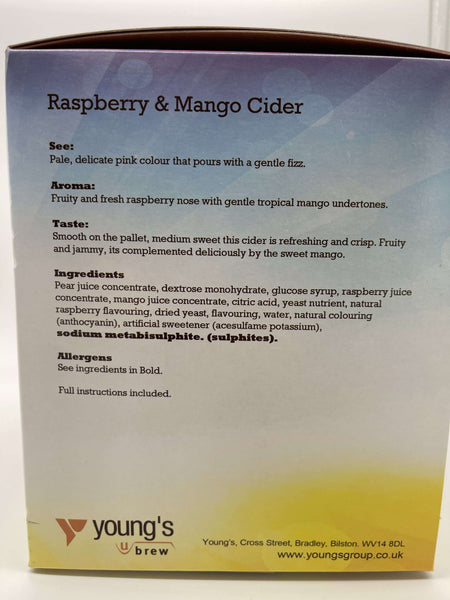 Raspberry & Mango Cider - 40 pint / 23L freeshipping - Happy Kombucha