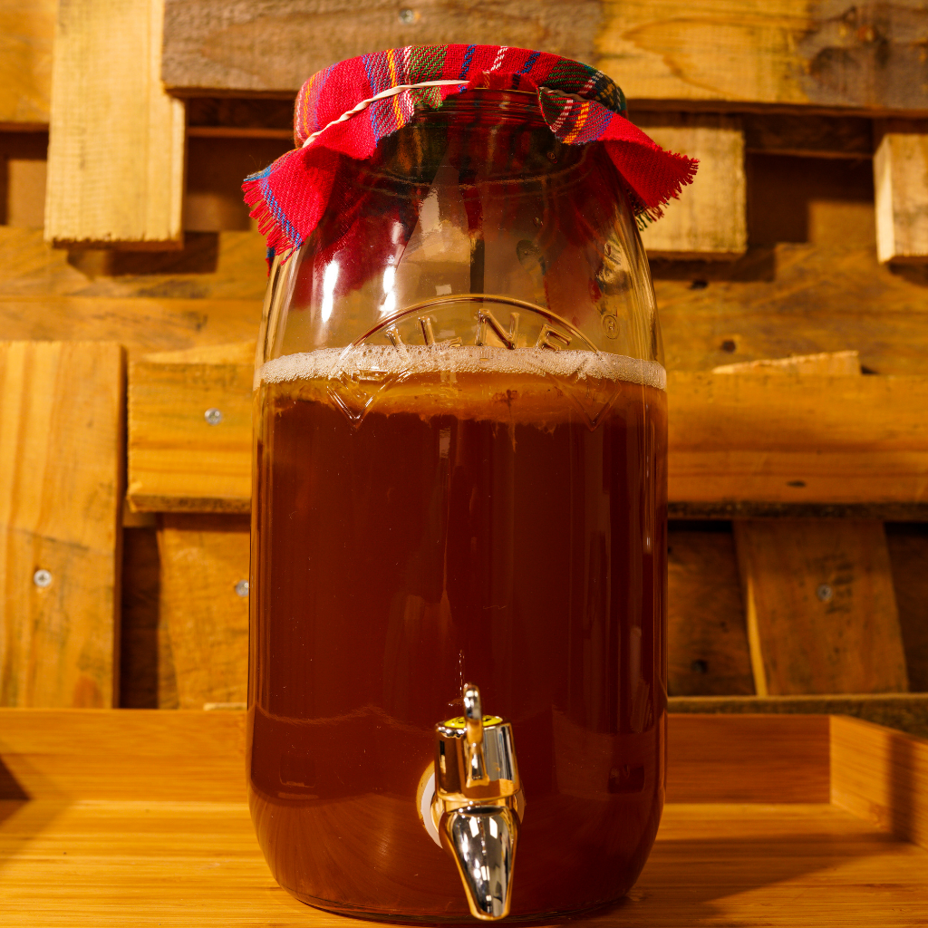 Kombucha Jar With Spigot And Shelf,1-Gallon Glass Continuous Kombucha Jar W/Breathable Stainless Steel Mesh Top For Conducive To Brewing