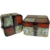 Set of 2 Boxes - Small Walnut Floral freeshipping - Happy Kombucha