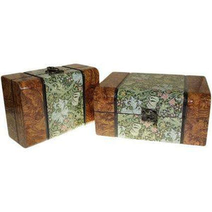 Set of 2 Boxes - medium Walnut Floral freeshipping - Happy Kombucha