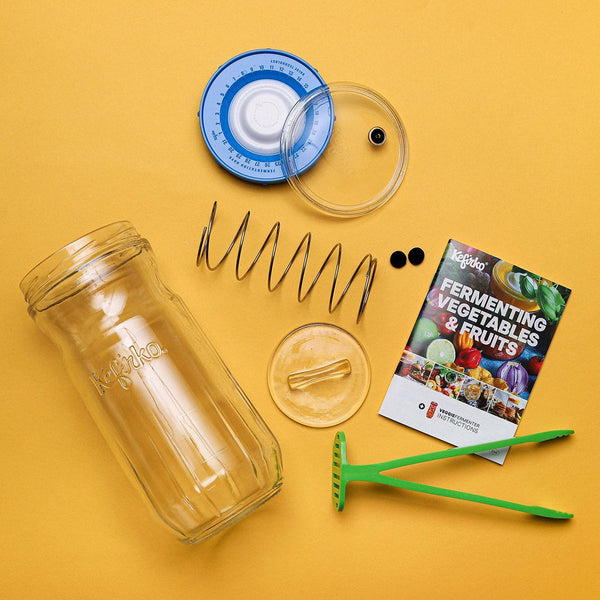 jar,spring,lid,valve,carbon filters, tongs and weights-happykombucha