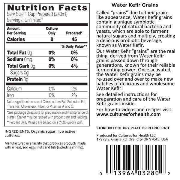 Dehydrated Water kefir grains by Cultures for health freeshipping - Happy Kombucha